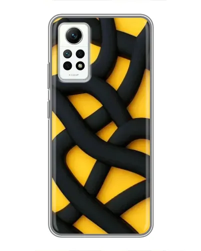 Чехол для Xiaomi Redmi Note 12 Pro (4g) с картинкой «Черное желтое переплетение» Чехол для Xiaomi Redmi Note 12 Pro (4g) с картинкой «Черное желтое переплетение»