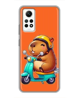 Чехол для Xiaomi Redmi Note 12 Pro (4g) с картинкой «Капибара на скутере»