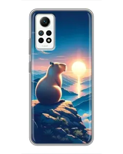 Чехол для Xiaomi Redmi Note 12 Pro (4g) с картинкой «Закат солнца с капибарой»
