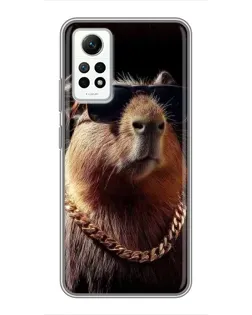 Чехол для Xiaomi Redmi Note 12 Pro (4g) с картинкой «Капибара золотая цепь»