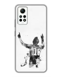 Чохол для Xiaomi Redmi Note 12 Pro (4g) з картинкою «Чорно-білий силует Мессі»