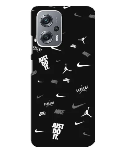 Чехол для Xiaomi Redmi Note 12 Pro Plus с картинкой «Nike Black Pattern»