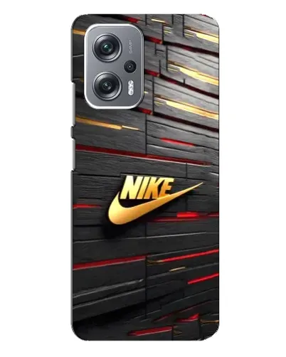 Чехол для Xiaomi Redmi Note 12 Pro Plus с картинкой «Золотой Nike на металле»