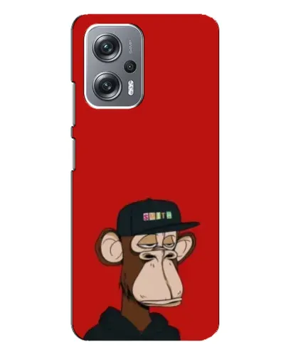 Чехол для Xiaomi Redmi Note 12 Pro Plus с картинкой «Bored Ape — красный фон»