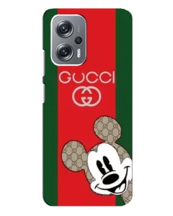 Чехол для Xiaomi Redmi Note 12 Pro Plus с картинкой «Gucci — полосы и Микки»