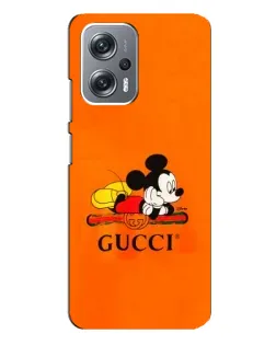 Чехол для Xiaomi Redmi Note 12 Pro Plus с картинкой «Микки Маус Gucci — оранж»