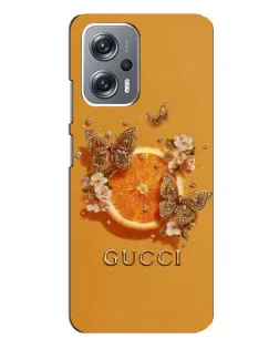 Чехол для Xiaomi Redmi Note 12 Pro Plus с картинкой «Gucci — золотые бабочки»