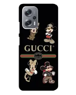 Чехол для Xiaomi Redmi Note 12 Pro Plus с картинкой «Gucci — герои Disney и монограмма»