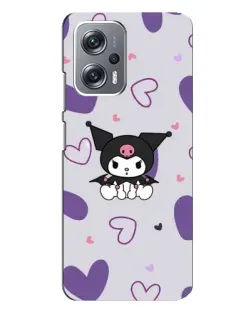 Чехол для Xiaomi Redmi Note 12 Pro Plus с картинкой «Kuromi и лавандовые сердца»