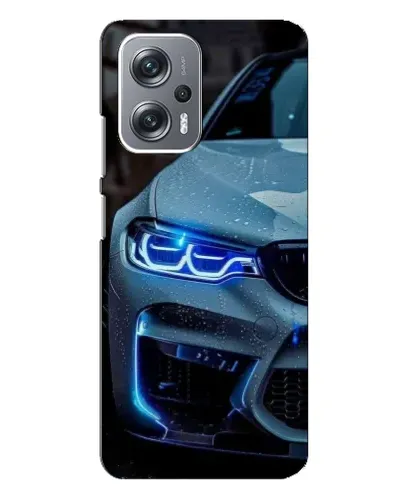 Чехол для Xiaomi Redmi Note 12 Pro Plus с картинкой «Взгляд BMW с синими фарами»