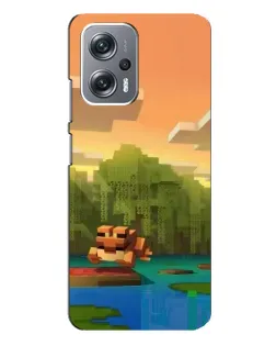 Чехол для Xiaomi Redmi Note 12 Pro Plus с картинкой «Майнкрафт закат солнца»
