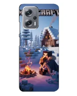 Чехол для Xiaomi Redmi Note 12 Pro Plus с картинкой «Зимний Minecraft»