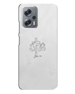 Чехол для Xiaomi Redmi Note 12 Pro Plus с картинкой «Иоанна 3:16 Крест»