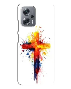 Чехол для Xiaomi Redmi Note 12 Pro Plus с картинкой «Акварельный крест»