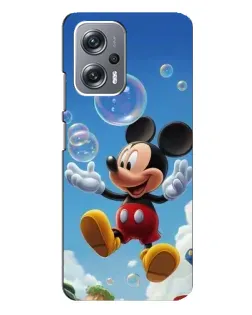 Чехол для Xiaomi Redmi Note 12 Pro Plus с картинкой «Mickey и мыльные пузыри»