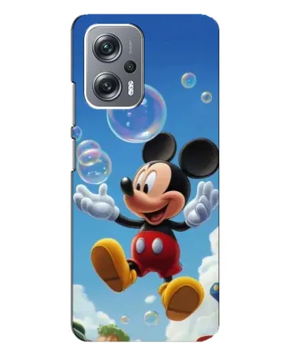 Чехол для Xiaomi Redmi Note 12 Pro Plus с картинкой «Mickey и мыльные пузыри»