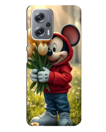 Чехол для Xiaomi Redmi Note 12 Pro Plus с картинкой «Микки с тюльпанами»