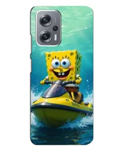 Чехол для Xiaomi Redmi Note 12 Pro Plus с картинкой «Спанч Боб на гидроцикле»