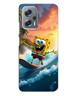 Чохол для Xiaomi Redmi Note 12 Pro Plus з картинкою «Губка Боб серфінгіст»