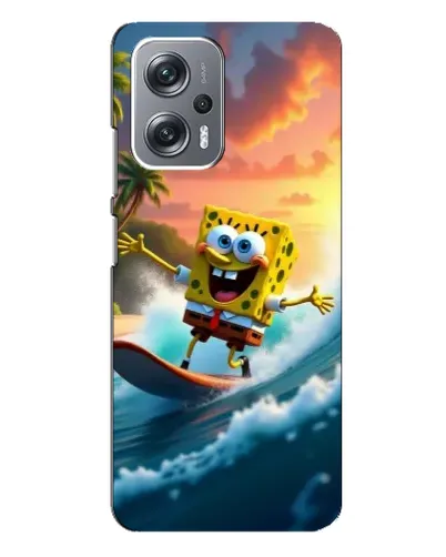 Чохол для Xiaomi Redmi Note 12 Pro Plus з картинкою «Губка Боб серфінгіст»