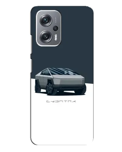 Чехол для Xiaomi Redmi Note 12 Pro Plus с картинкой «Серебристый Cybertruck Tesla»