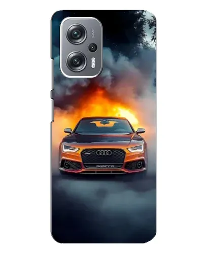 Чехол для Xiaomi Redmi Note 12 Pro Plus с картинкой «Audi в огненном дыму»