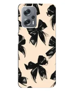 Чехол для Xiaomi Redmi Note 12 Pro Plus с картинкой «Паттерн черные банты»