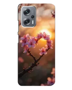 Чехол для Xiaomi Redmi Note 12 Pro Plus с картинкой «Розовый цвет сердце на фоне заката»