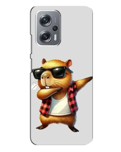 Чехол для Xiaomi Redmi Note 12 Pro Plus с картинкой «Капибара рэпер даб»