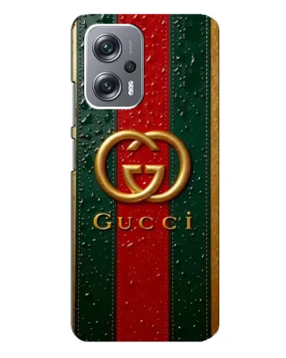 Чехол для Xiaomi Redmi Note 12 Pro (5g) с картинкой «Gucci — фирменная полоса и золото» Чехол для Xiaomi Redmi Note 12 Pro (5g) с картинкой «Gucci — фирменная полоса и золото»