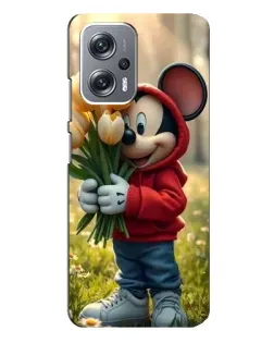 Чехол для Xiaomi Redmi Note 12 Pro (5g) с картинкой «Микки с тюльпанами»