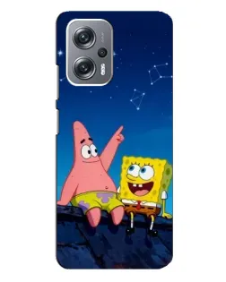Чехол для Xiaomi Redmi Note 12 Pro (5g) с картинкой «Губка Боб и Патрик ночью»