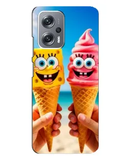 Чехол для Xiaomi Redmi Note 12 Pro (5g) с картинкой «Спанч Боб мороженое»