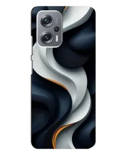 Чехол для Xiaomi Redmi Note 12 Pro (5g) с картинкой «Объемные черно-белые ленты»