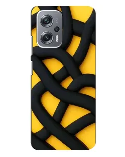 Чехол для Xiaomi Redmi Note 12 Pro (5g) с картинкой «Черное желтое переплетение»