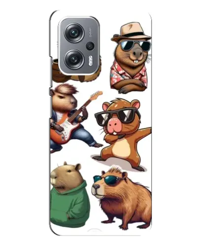 Чехол для Xiaomi Redmi Note 12 Pro (5g) с картинкой «Крутые капибары музыканты» Чехол для Xiaomi Redmi Note 12 Pro (5g) с картинкой «Крутые капибары музыканты»