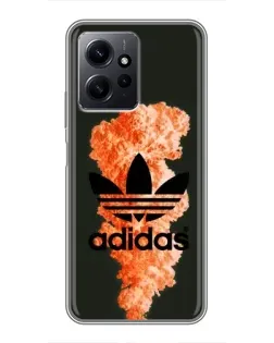 Чехол для Xiaomi Redmi Note 12 с картинкой «Оранжевый дым Adidas»