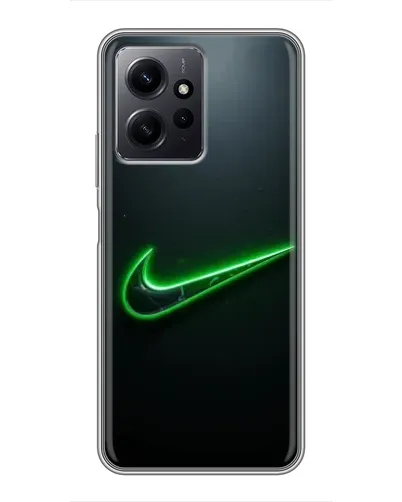Чехол для Xiaomi Redmi Note 12 с картинкой «Неоновый контур Nike»