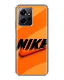 Чехол для Xiaomi Redmi Note 12 с картинкой «Оранжевый драйв Nike»