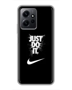 Чехол для Xiaomi Redmi Note 12 с картинкой «Текстовый принт Nike»