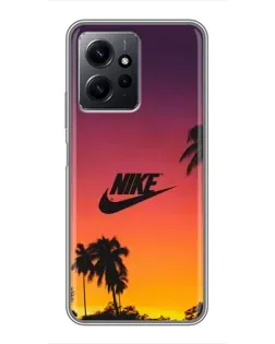 Чехол для Xiaomi Redmi Note 12 с картинкой «Nike на закате солнца»