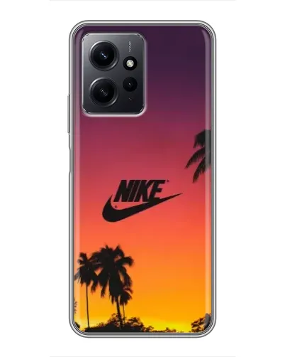 Чехол для Xiaomi Redmi Note 12 с картинкой «Nike на закате солнца»