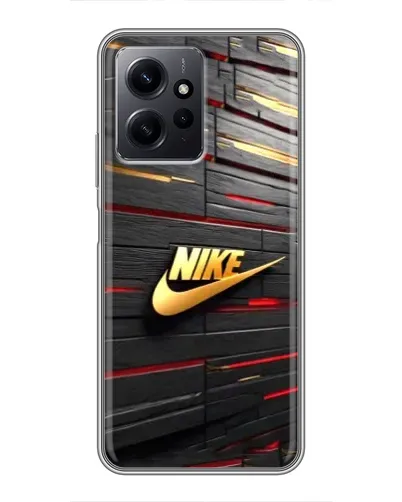 Чехол для Xiaomi Redmi Note 12 с картинкой «Золотой Nike на металле»