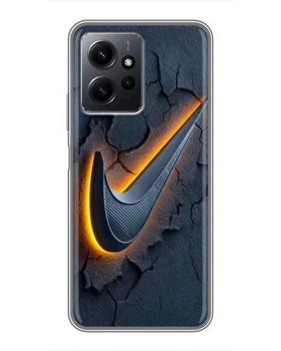 Чехол для Xiaomi Redmi Note 12 с картинкой «Объемный логотип Найк»