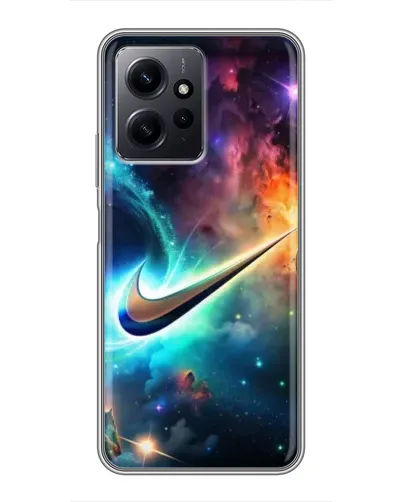 Чехол для Xiaomi Redmi Note 12 с картинкой «Космический Nike Swoosh»