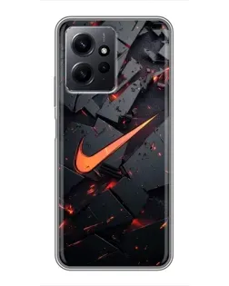 Чехол для Xiaomi Redmi Note 12 с картинкой «Nike — эффект разломов»