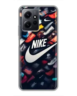 Чехол для Xiaomi Redmi Note 12 с картинкой «Коллекция кроссовок Nike»