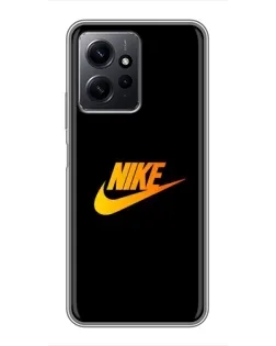 Чехол для Xiaomi Redmi Note 12 с картинкой «Золотой логотип Nike»