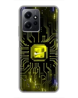 Чехол для Xiaomi Redmi Note 12 с картинкой «Nike — золотая искра»
