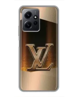 Чехол для Xiaomi Redmi Note 12 с картинкой «LV — золотое сияние»